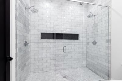 Corner Walk-In Shower with Clear Glass